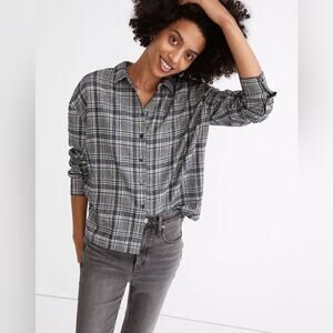 Madewell Flannel Westlake Shirt in Dubin Plaid Size Medium Relaxed Fit Preppy